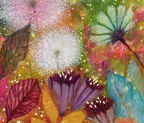 Zahrádka v srdci léta - 30x30cm — foto 4