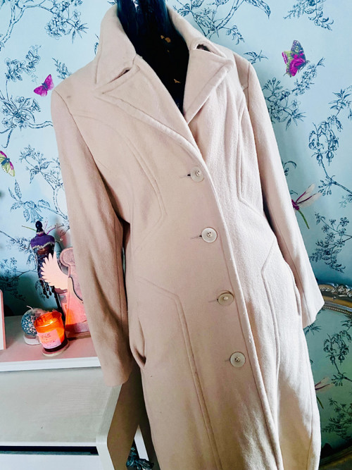 Kabát s kašmírem powder pink — foto 3