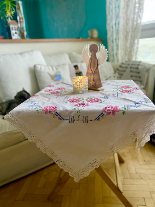 Ubrus starožitný vyšívaný — foto 6