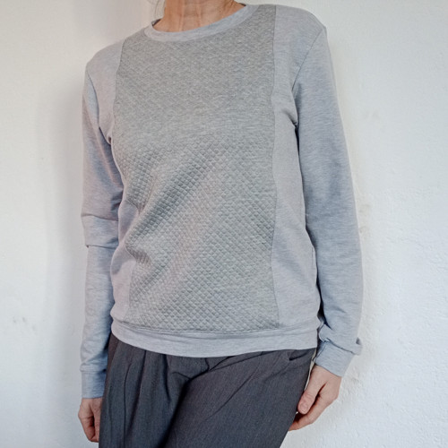 Mikina, světle šedá, černá vel.XS-XL — foto 4