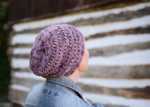 Fialová dámská čepice merino — foto 2