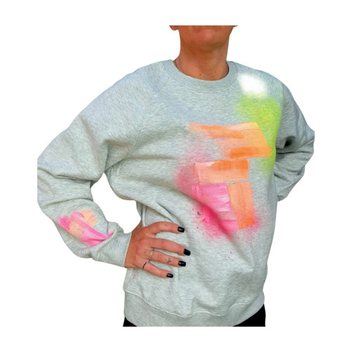 Mikina šedá potisk neon — foto 3