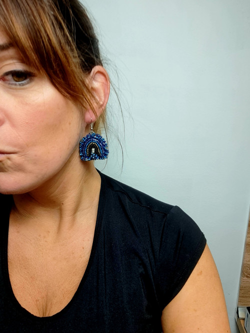 Náušnice vyšívané Moon — foto 3