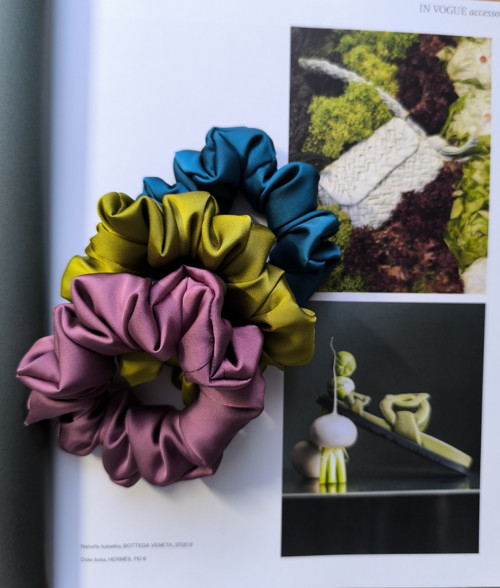 Autumn silk scrunchies gumičky — foto 3
