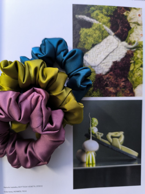 Autumn silk scrunchies gumičky — foto 2