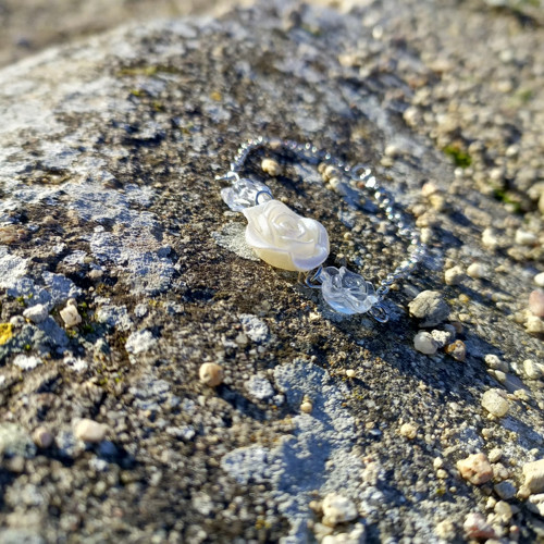 Náramek bílá růže — foto 3