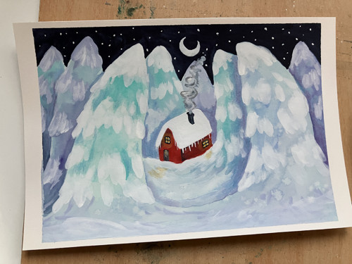 Originál ilustrácia Tichá noc — foto 3