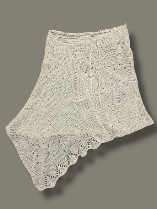 Pletené pončo “White cream” V. — foto 5