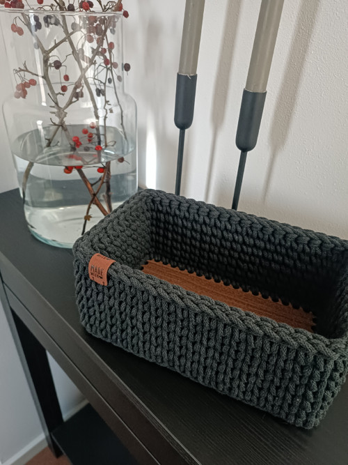 Háčkovaný Košík Antracit — foto 2