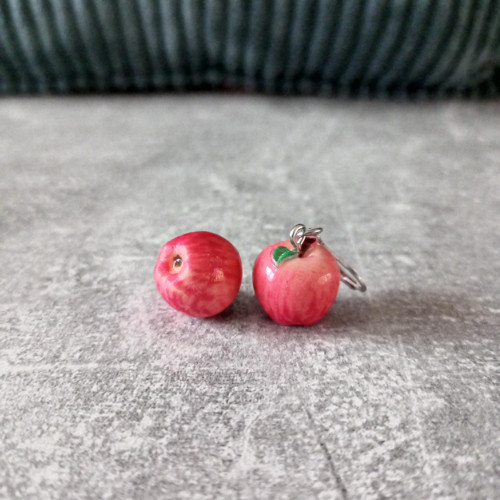 Náušnice jablíčka červená — foto 2
