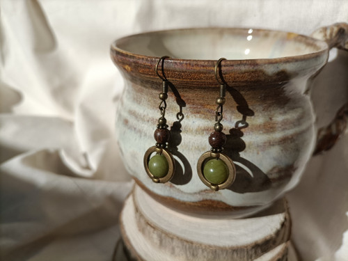Boho náušnice s peridotem — foto 3
