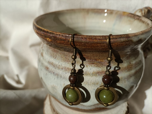 Boho náušnice s peridotem — foto 4