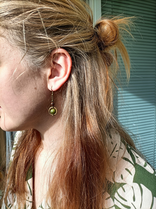 Boho náušnice s peridotem — foto 2
