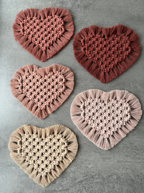 Macramé podtácek srdíčko — foto 3