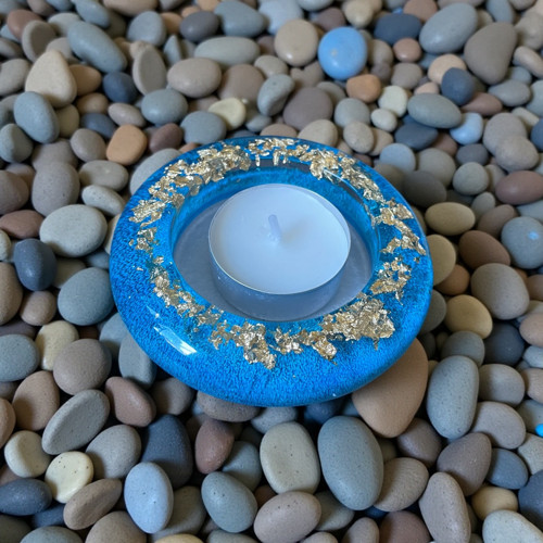 Donut tyrkysový - svícen — foto 3