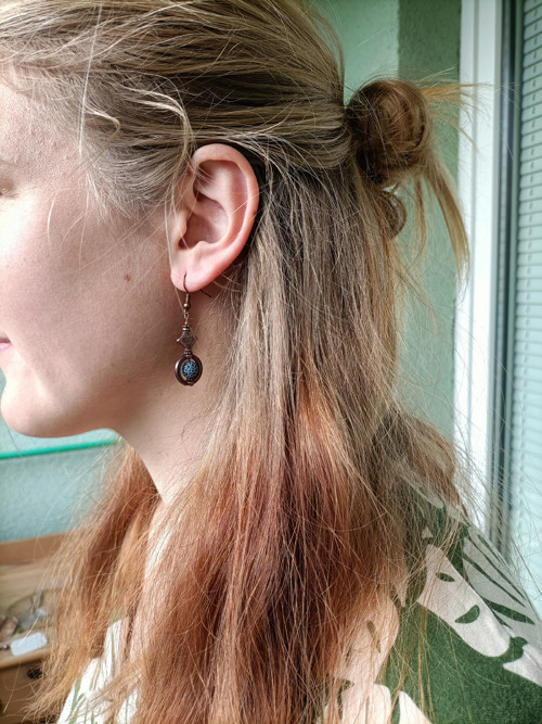 Boho náušnice s dračím achátem — foto 2