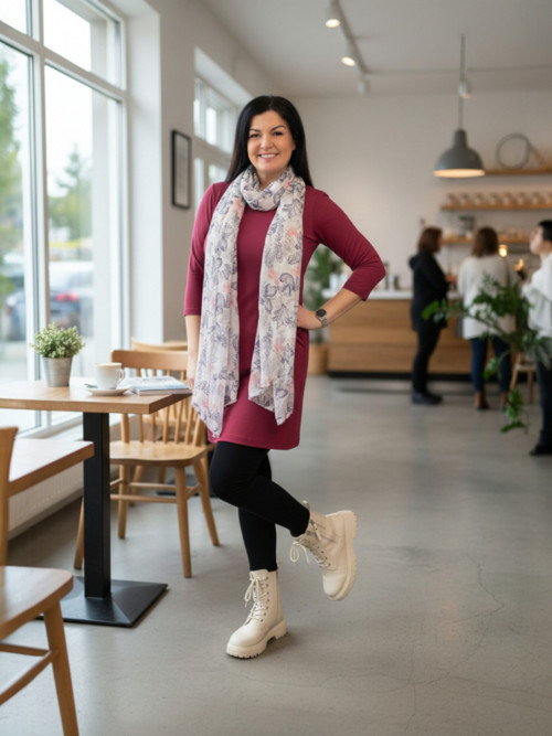 Dámské šaty Bordó M/L — foto 2
