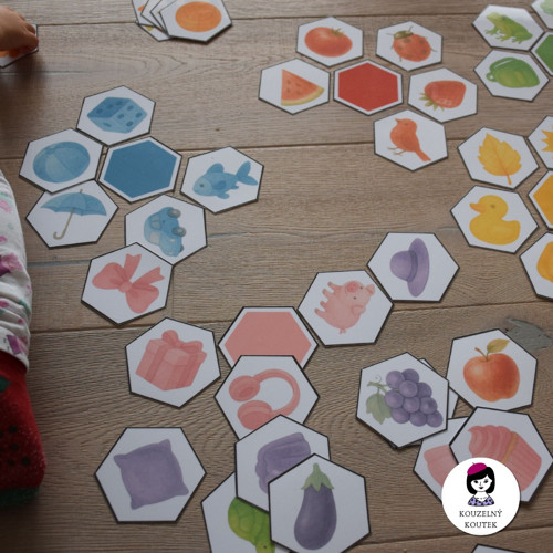 Barevné třídění - hexagon kartičky, barvy — foto 3