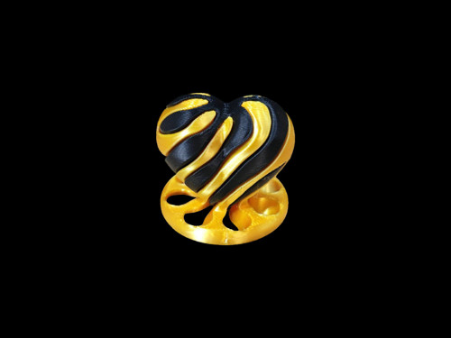 Propletené 3D srdce - Černá & Zlatá — foto 3