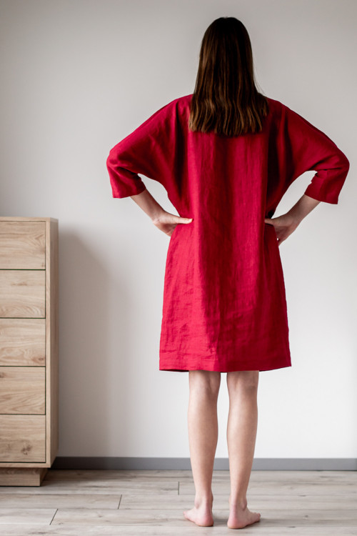 Lněné šaty Kimono — foto 3
