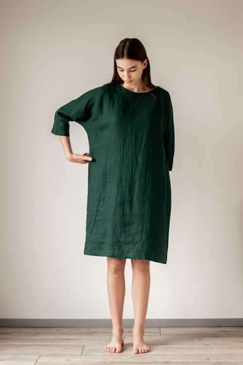 Lněné šaty Kimono — foto 4