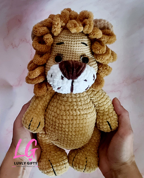 NÁVOD Háčkovaný lev 25cm — foto 3