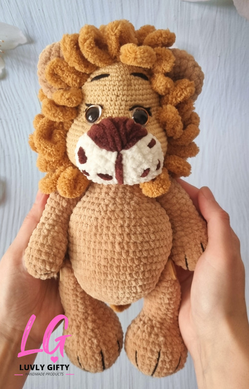 NÁVOD Háčkovaný lev 25cm — foto 4