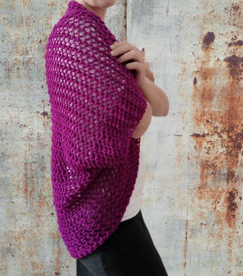 Fuchsiový kardigan/šála M - XL — foto 3