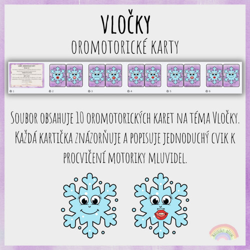 Vločky, oromotorické karty — foto 2