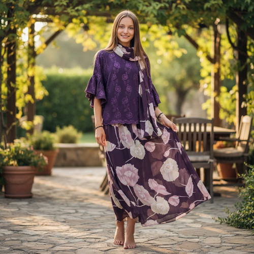 Šifónový komplet "Violette" se šálkou — foto 4