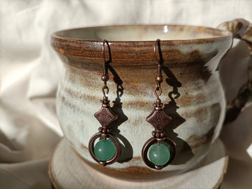 Boho náušnice s akvamarínem — foto 3
