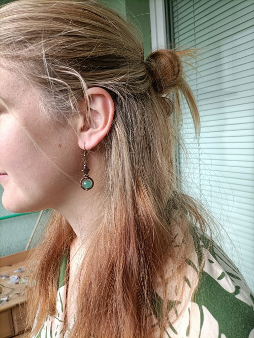 Boho náušnice s akvamarínem — foto 2