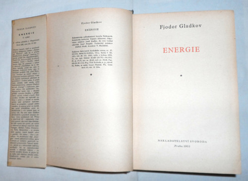 F. V. Gladkov: ENERGIE, román, 1952 — foto 3