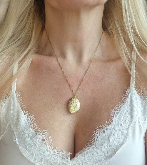 Otevírací medailonek*zlatá ocel — foto 3