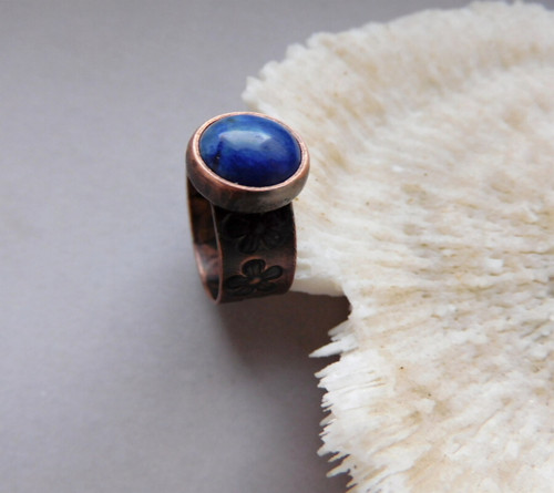 Prsten -Lapis-lazuli v mědi — foto 4