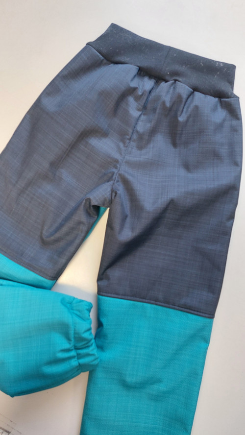 Kalhoty zimní softshell s beránkem Navy+tyrk.v 122 — foto 3