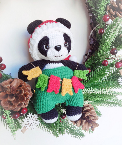 Háčkovaná vánoční panda — foto 3