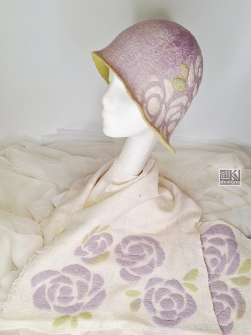 Sada RŮŽE - Elegantní klobouk a šál — foto 5