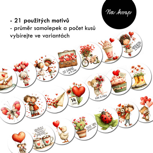 PIDI Samolepky LÁSKA - 70ks — foto 2