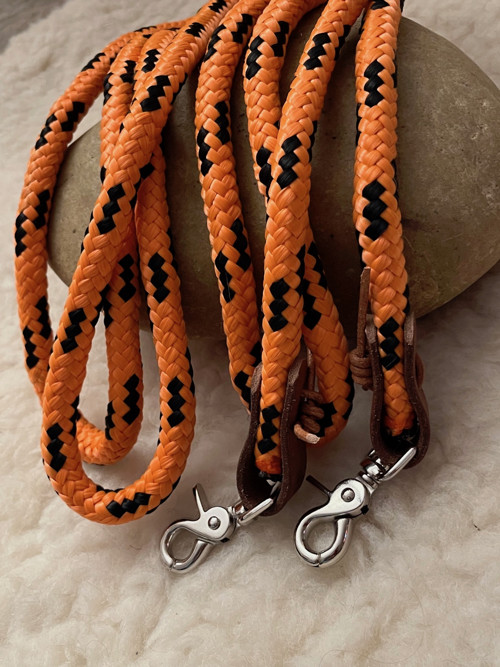 Provazové otěže Orange - Black — foto 2