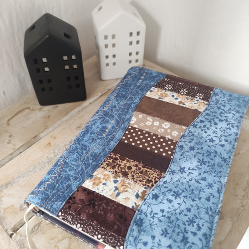 Obal na knihu modrý béžový patchwork — foto 3