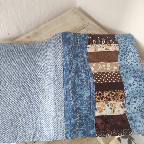 Obal na knihu modrý béžový patchwork — foto 2