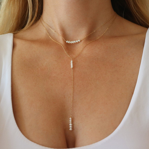 Set Minimalistických Řetízků S Perličkami — foto 2