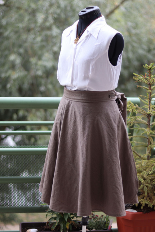 Lněná zavinovací sukně — foto 3
