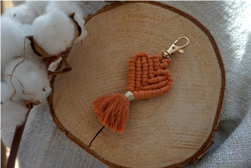 Macramé srdce (terakota) — foto 2