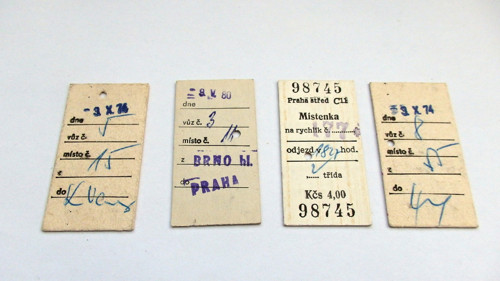 Místenky rok 1974 a 1980 č.2 — foto 2
