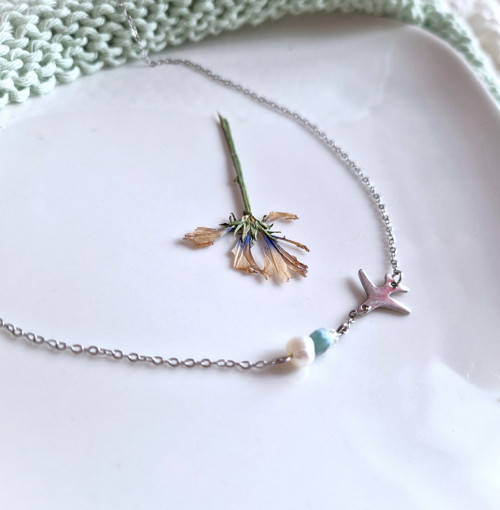 Náhrdelník pro šťastný let*larimar*perla — foto 5
