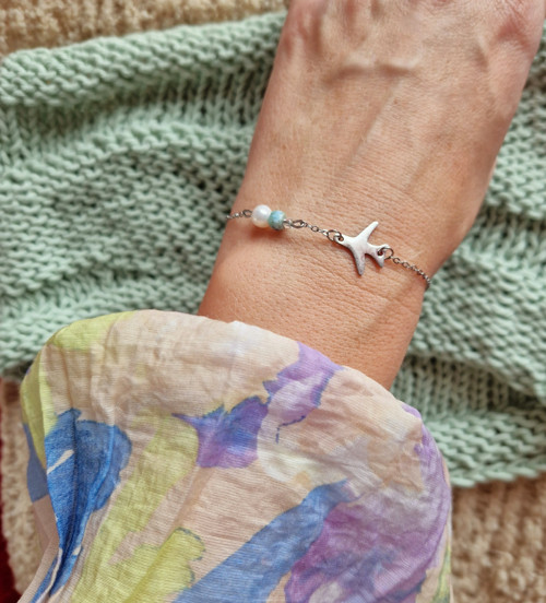 Náramek pro šťastný let*larimar*perla — foto 2