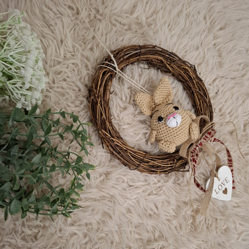 Jarní věnec s háčkovaným zajíčkem — foto 2
