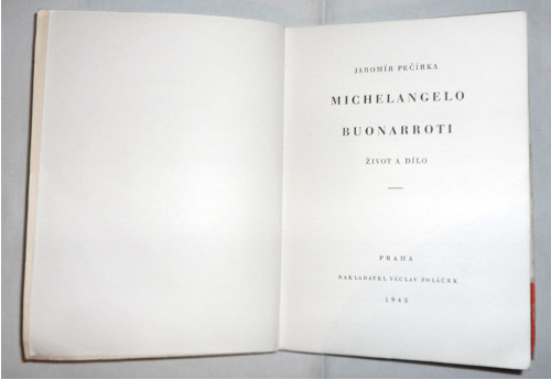 J. Pečírka: MICHELANGELO Buonarroti, 1942 — foto 2